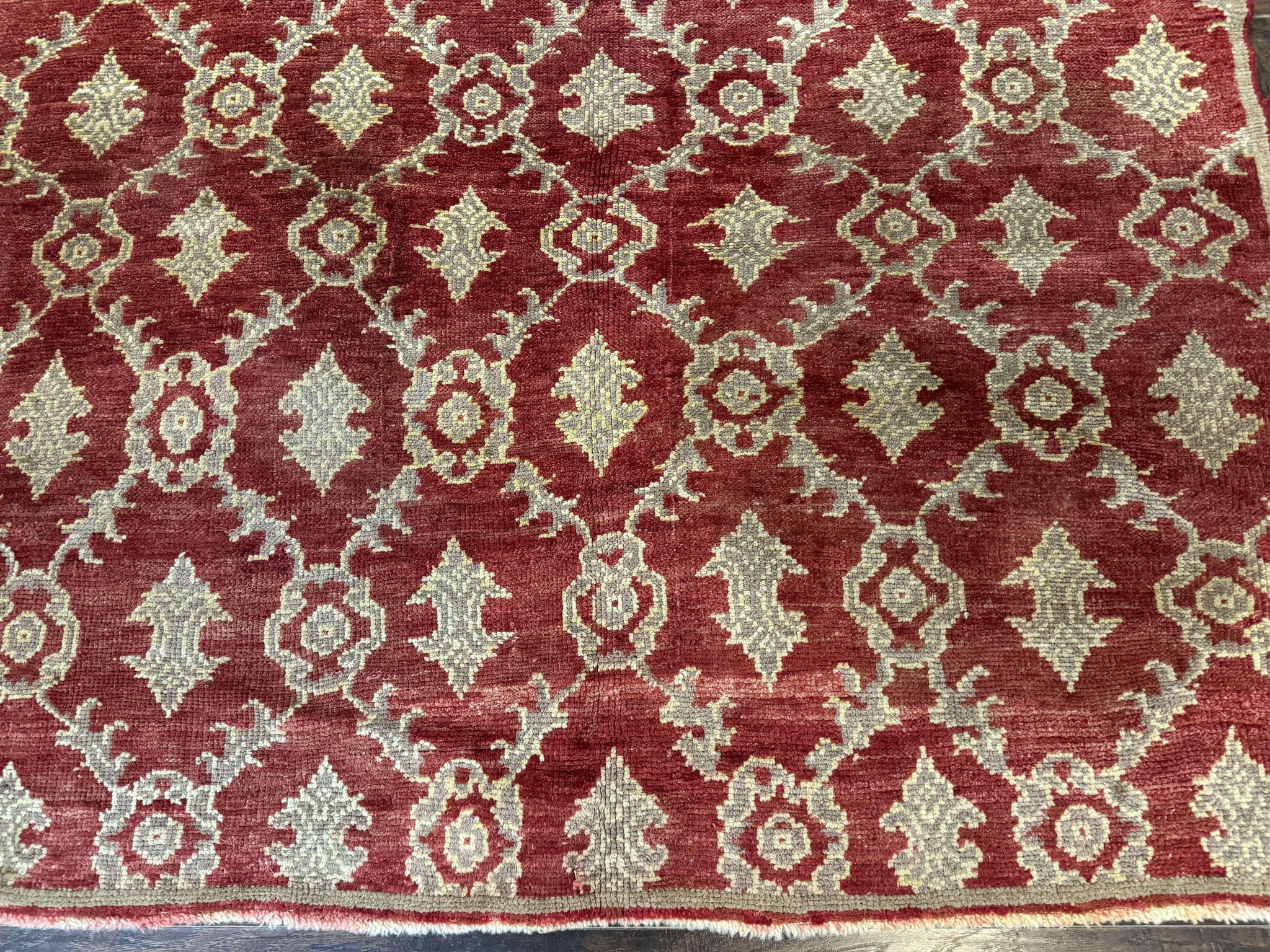 Modern Turkish Oushak Rug 5x8, Brick Red by Jewel Rugs