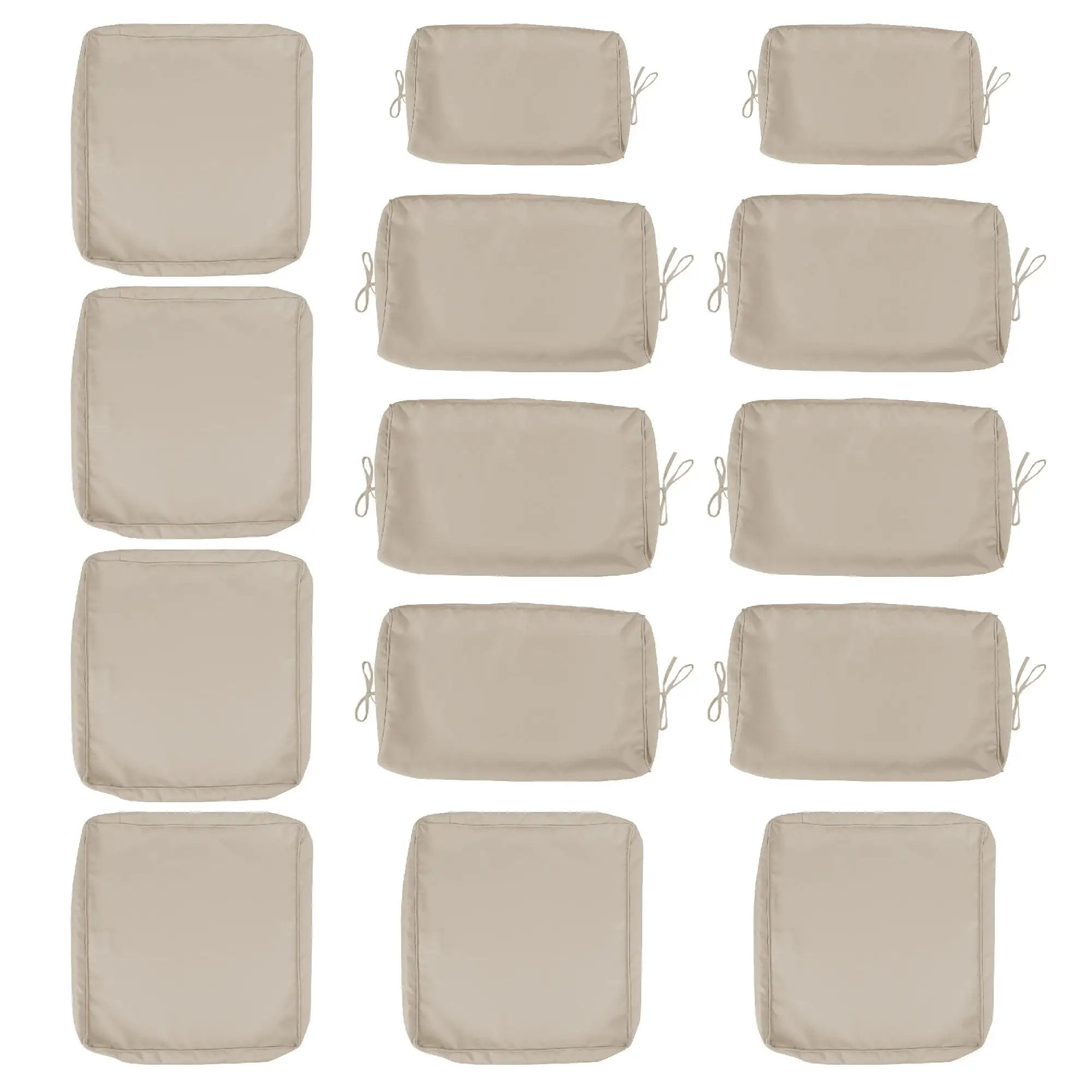 Cushion Covers For 7 Piece Wicker Sectional Sofa, 14 Pack Seat And Back Slipcovers With Zipper by HouseOfZazla