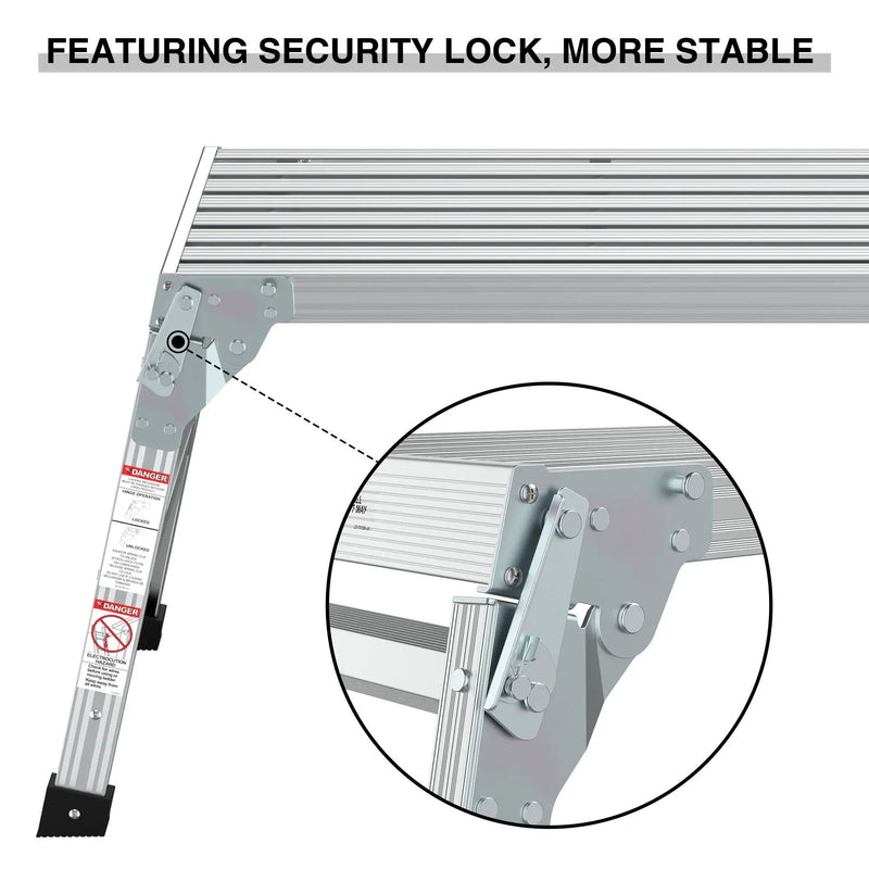 Work Platform Aluminum Portable Bench Folding Ladder Ansi Capacity 225 Lbs 40" - Gray by HouseOfZazla