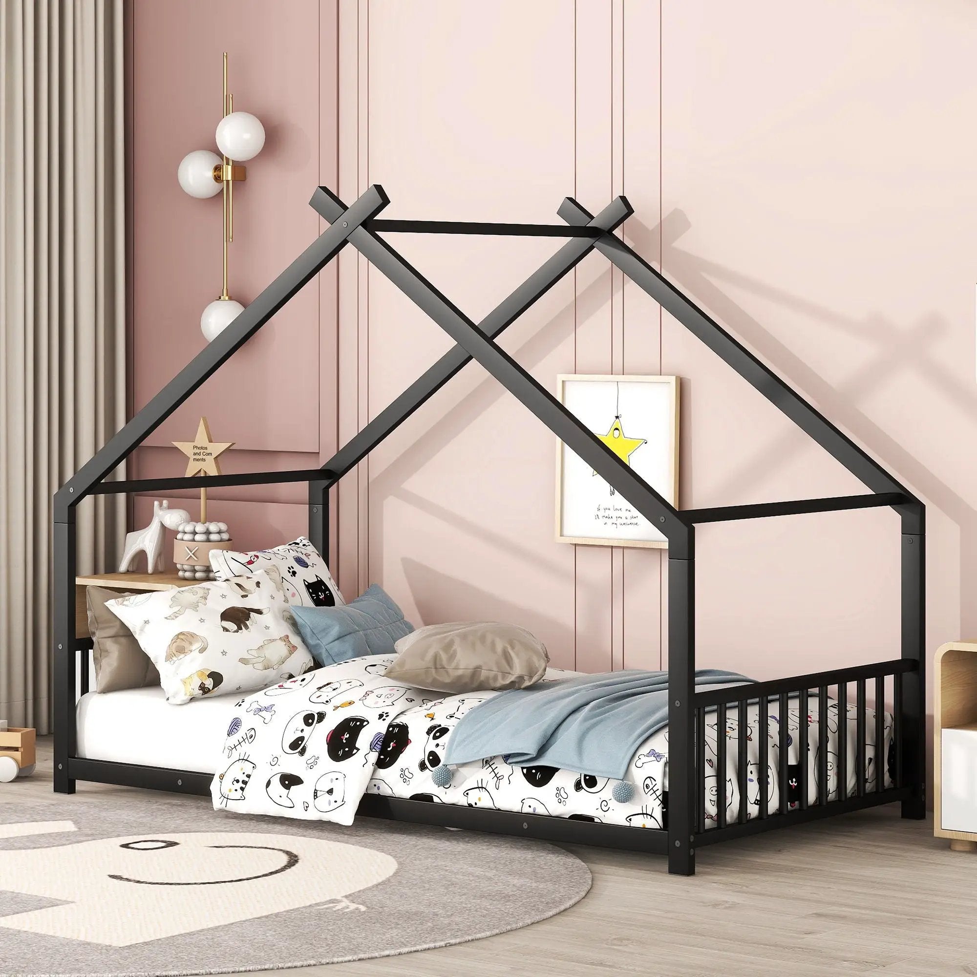 Metal House Bed by Unique Piece Furniture