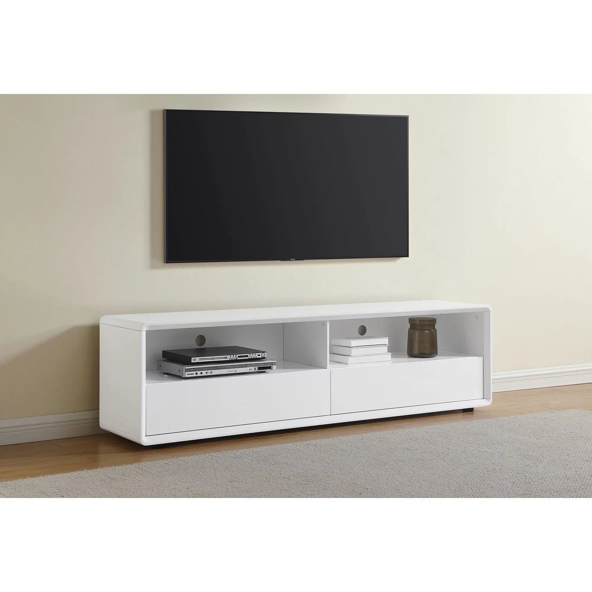 Cordova - 2 Drawer TV Stand - Gloss White by HouseOfZazla