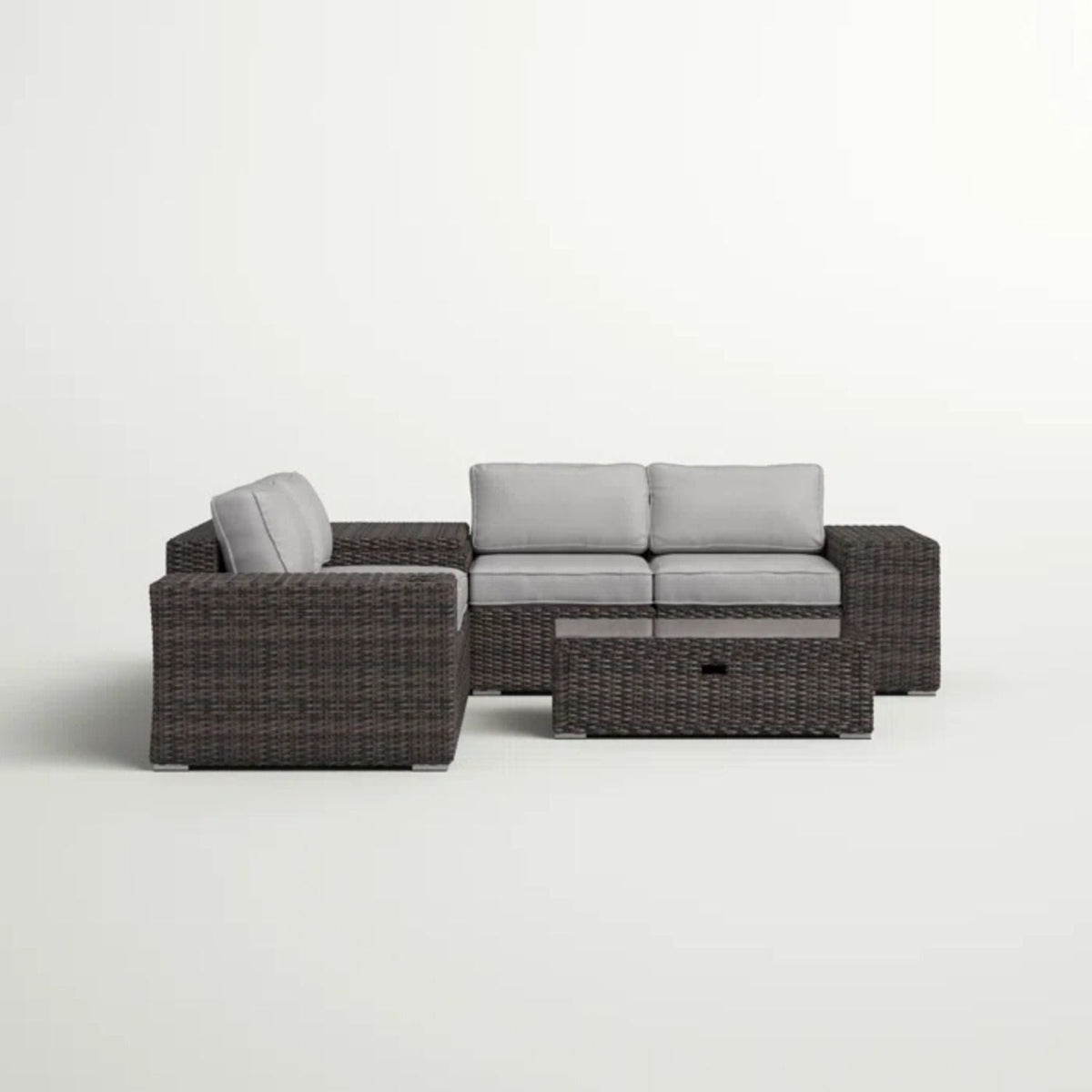 Modern Patio Rattan Sectional Set with Cushions - Multiple Set Options, photo 13 of 40