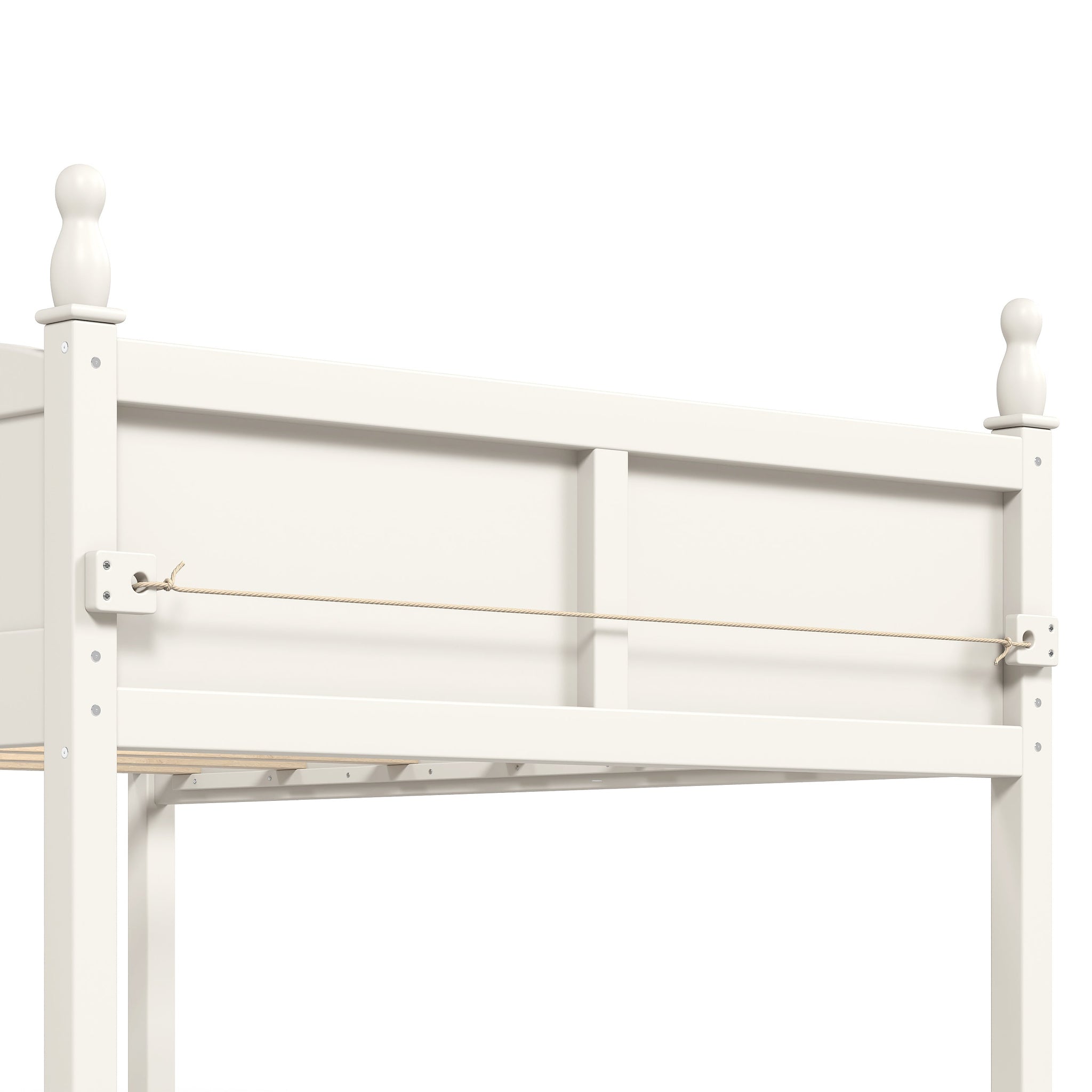 Full Size Low Loft Bed with Full-Length Guardrails by HouseOfZazla