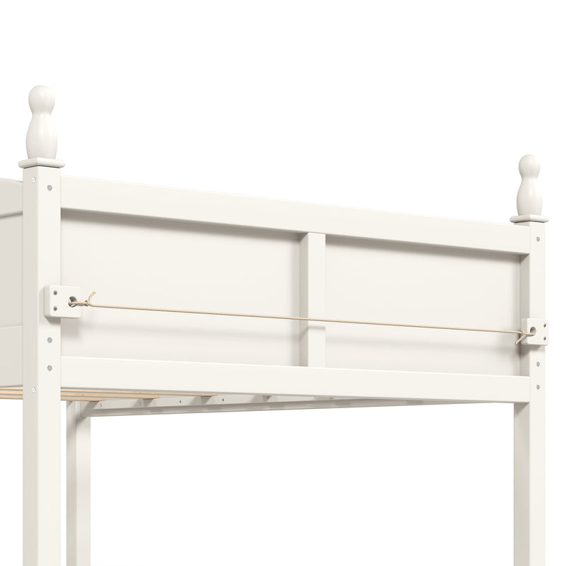 Full Size Low Loft Bed with Full-Length Guardrails by HouseOfZazla
