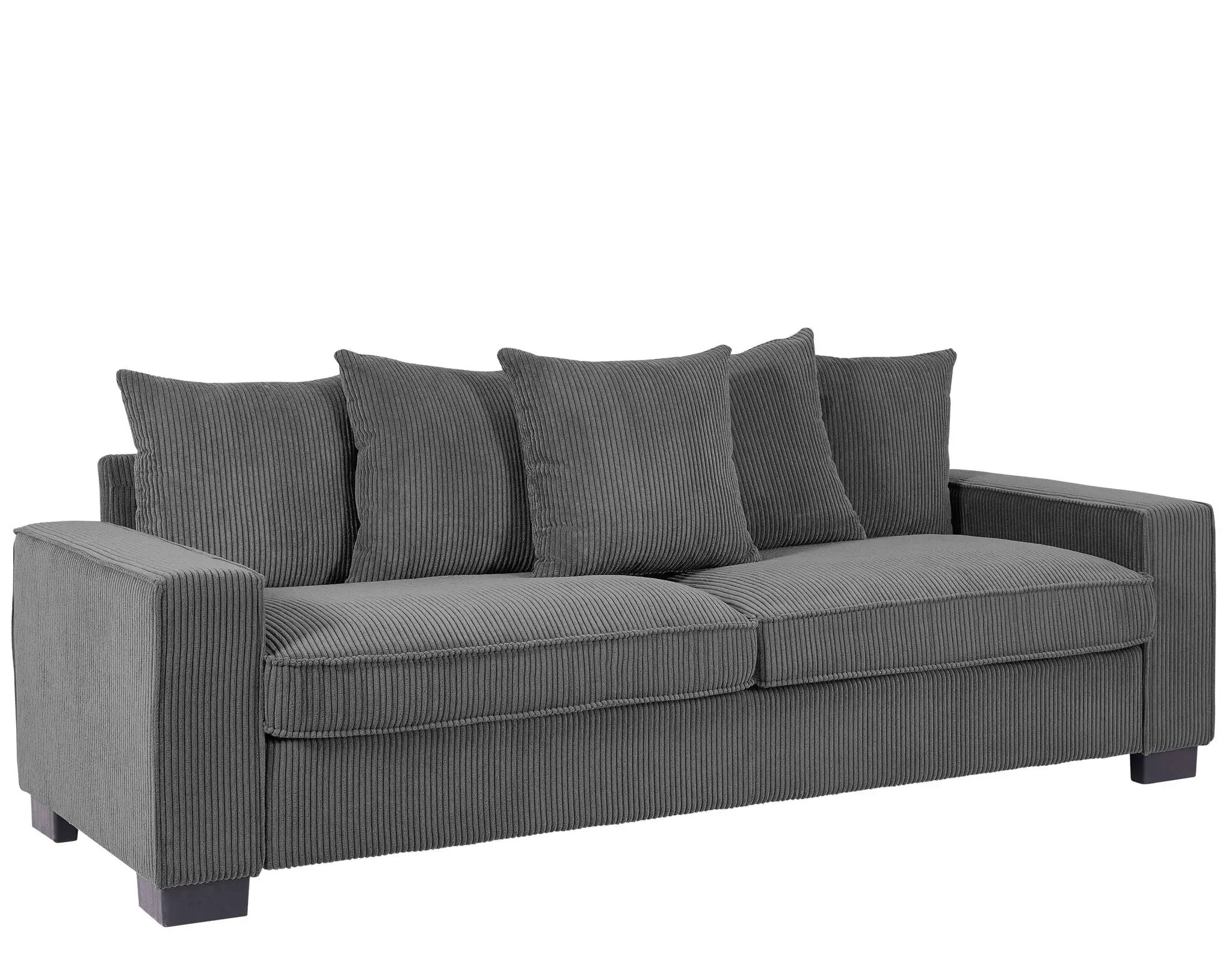 Luxe Sofa With 5 Matching Toss Pillows, Sleek Design, Spacious And Comfortable 3 Seater Couch by Unique Piece Furniture