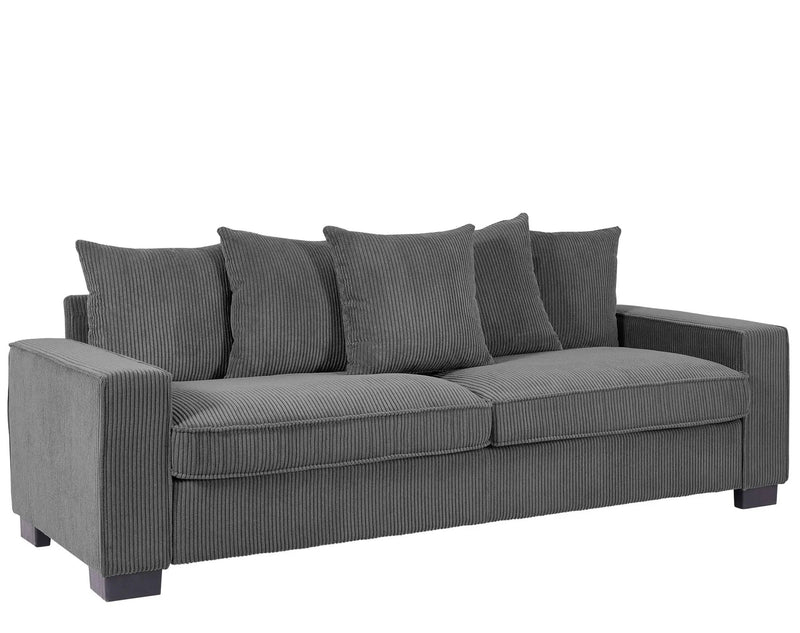 Luxe Sofa With 5 Matching Toss Pillows, Sleek Design, Spacious And Comfortable 3 Seater Couch by HouseOfZazla