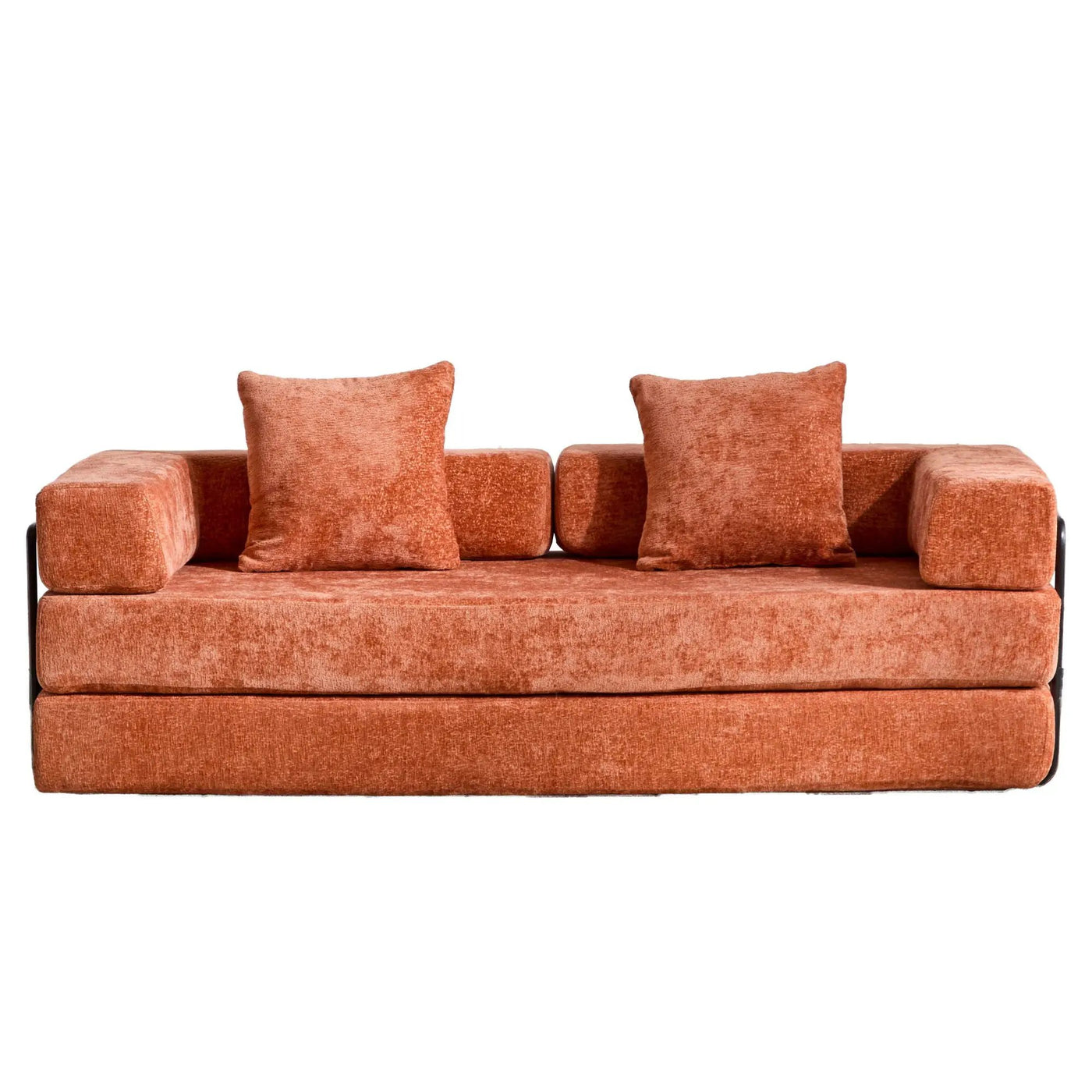 Convertible Floor Sofa Bed With Pillow Back Support Armrest by Unique Piece Furniture