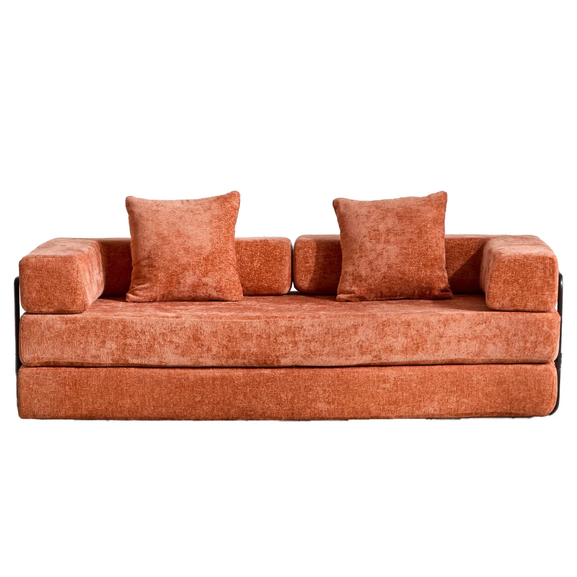Convertible Floor Sofa Bed With Pillow Back Support Armrest by Unique Piece Furniture