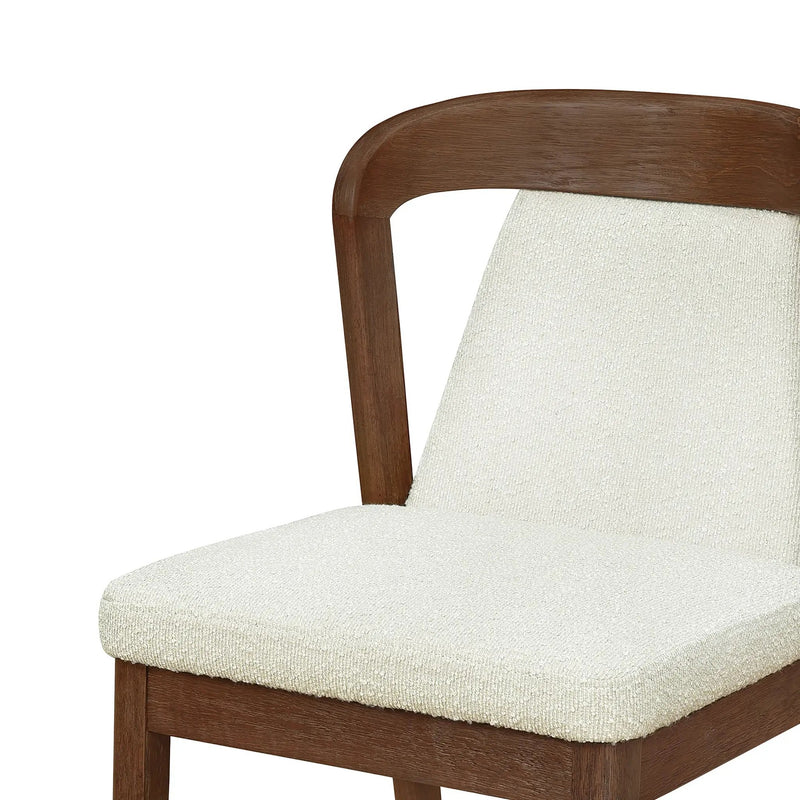 Upholstered Backrest Armless Dining Chairs (Walnut+Camel) by HouseOfZazla