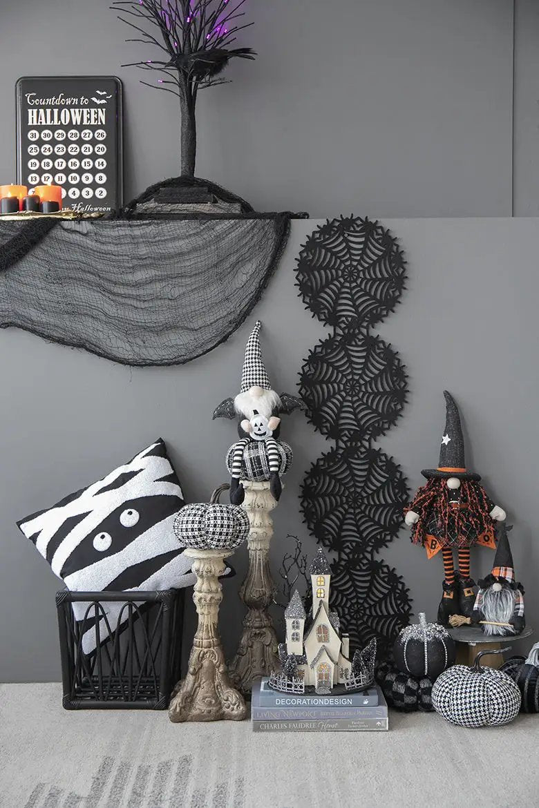 Cardboard Lighted Haunted House, Tabletop Holiday Halloween Decor, Battery Powered - Beige / Black by HouseOfZazla