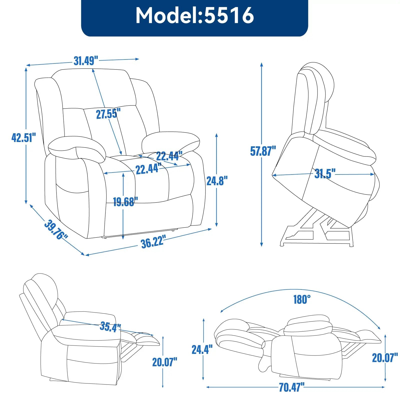 Dual Motor Electric Recliner Chair by HouseOfZazla
