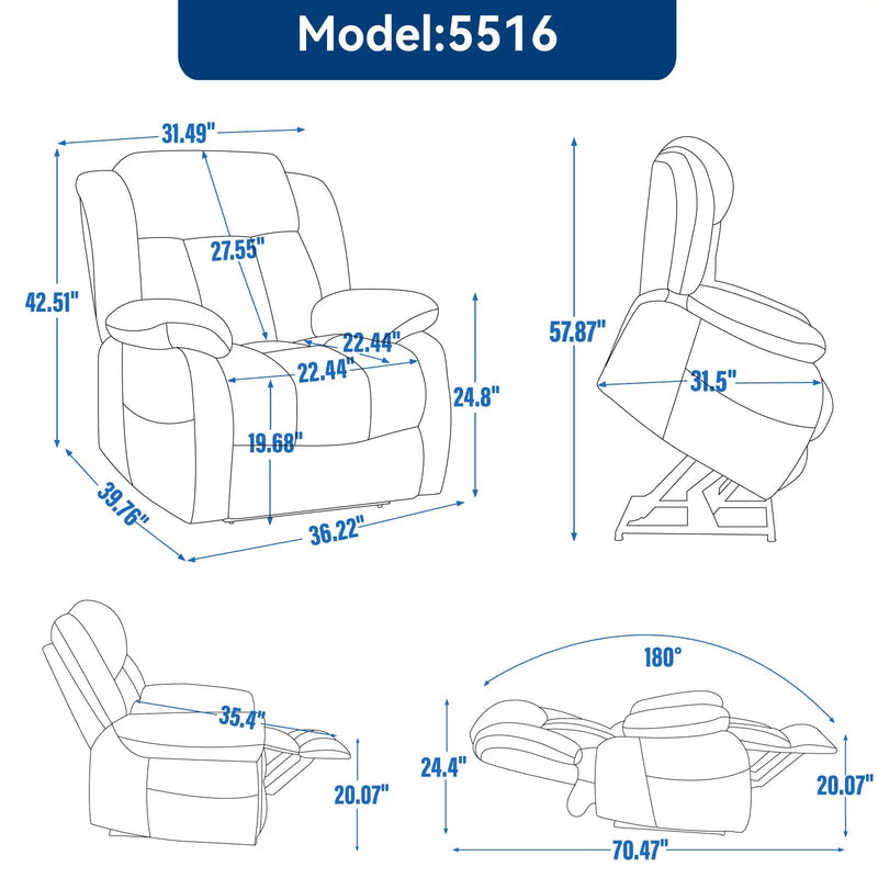 Dual Motor Electric Recliner Chair by HouseOfZazla