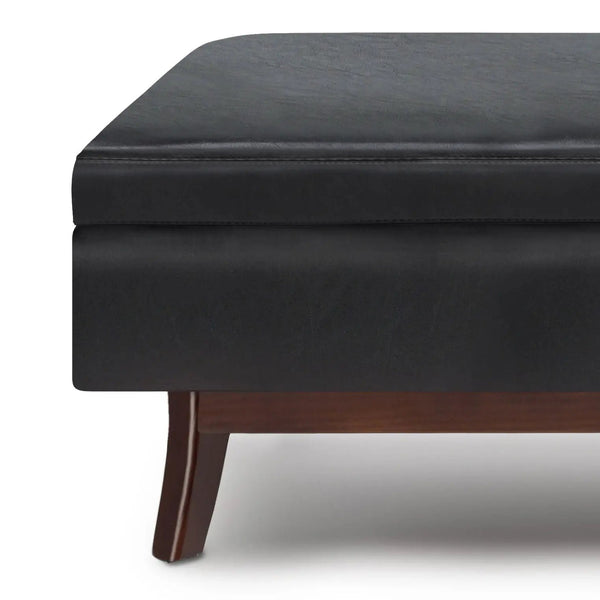 Owen - Rectangular Storage Ottoman - Midnight Black, photo 2 of 7