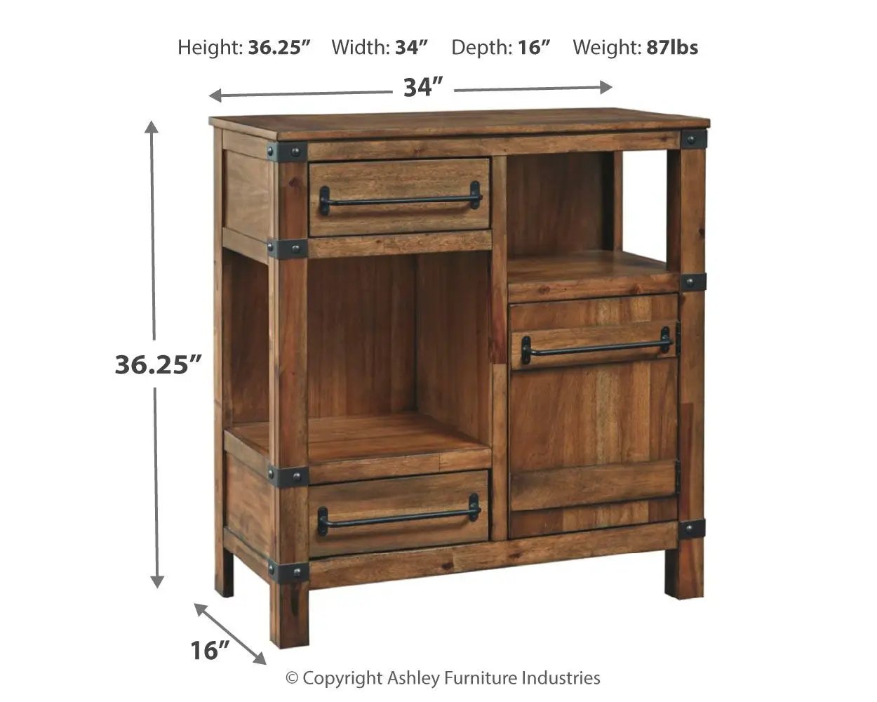 Roybeck - Accent Cabinet - Light Brown / Bronze by Unique Piece Furniture