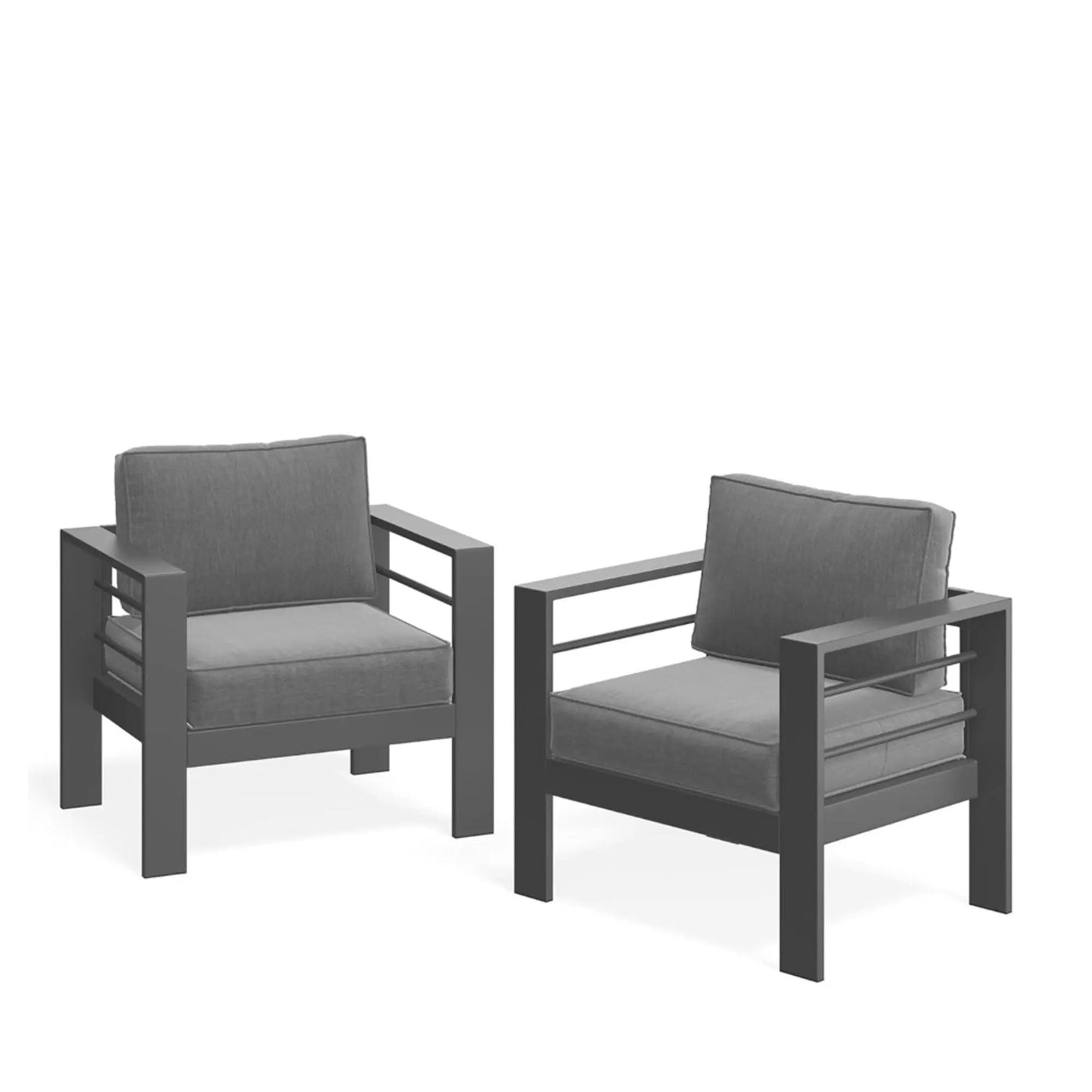 Modern All-Weather Patio Armchairs With Thick Cushions (Set of 2) by HouseOfZazla