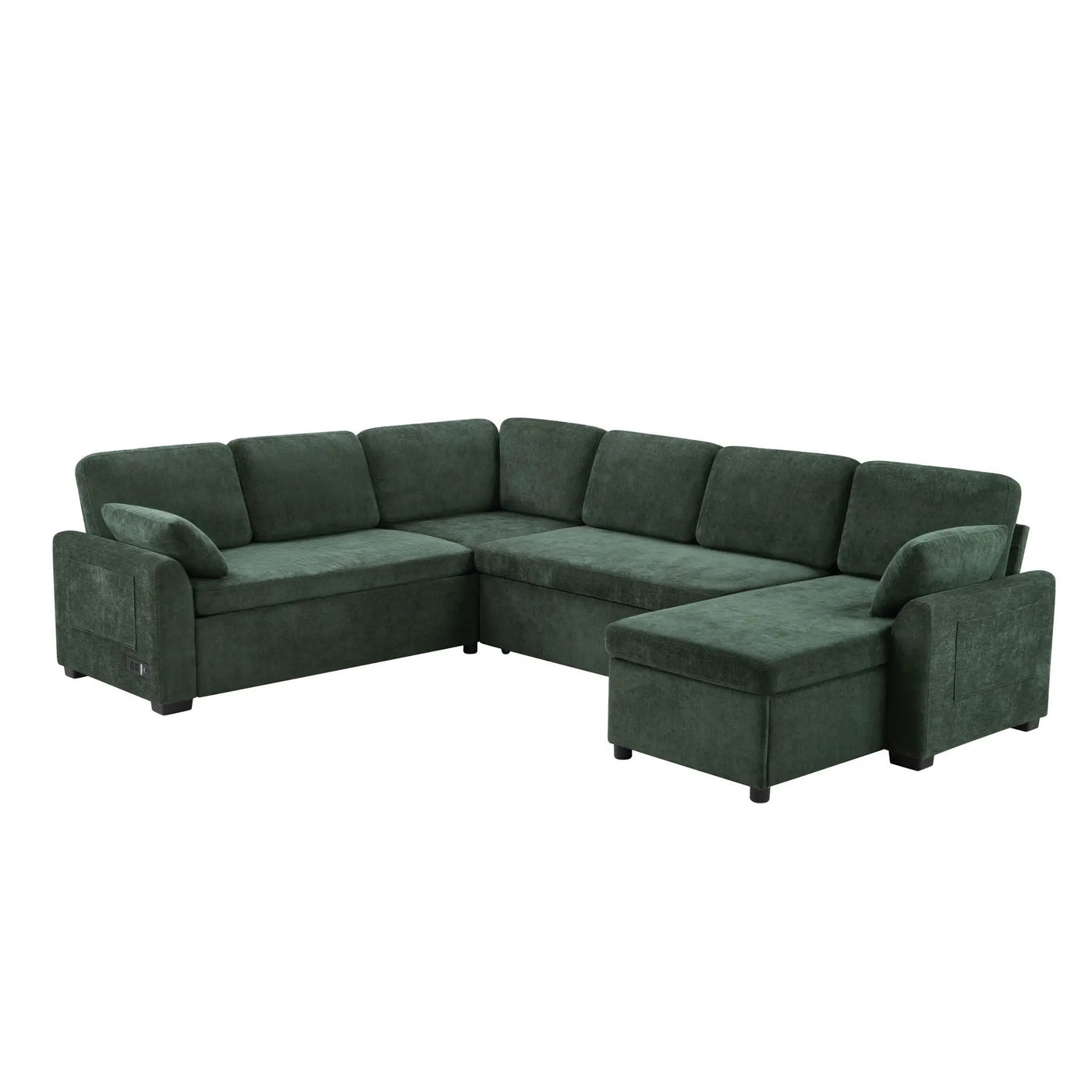 Convertible U-Shaped Sectional Sofa Bed With Reversible Chaise by HouseOfZazla
