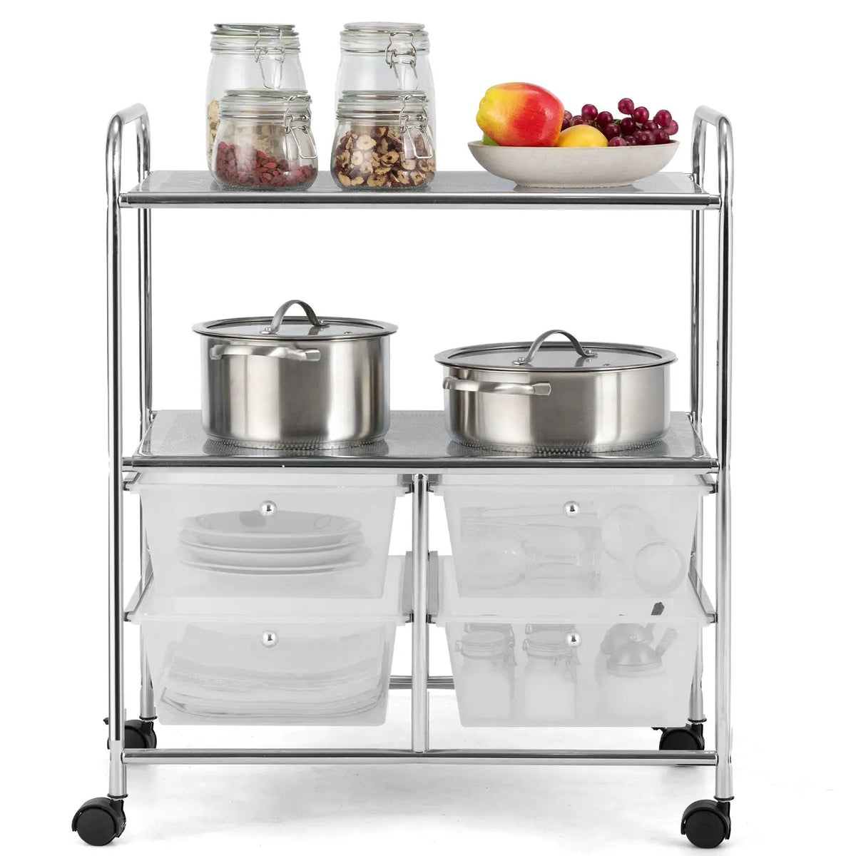 Mobile 4 Drawers Shelves Rolling Storage Cart Rack by DirectDeals