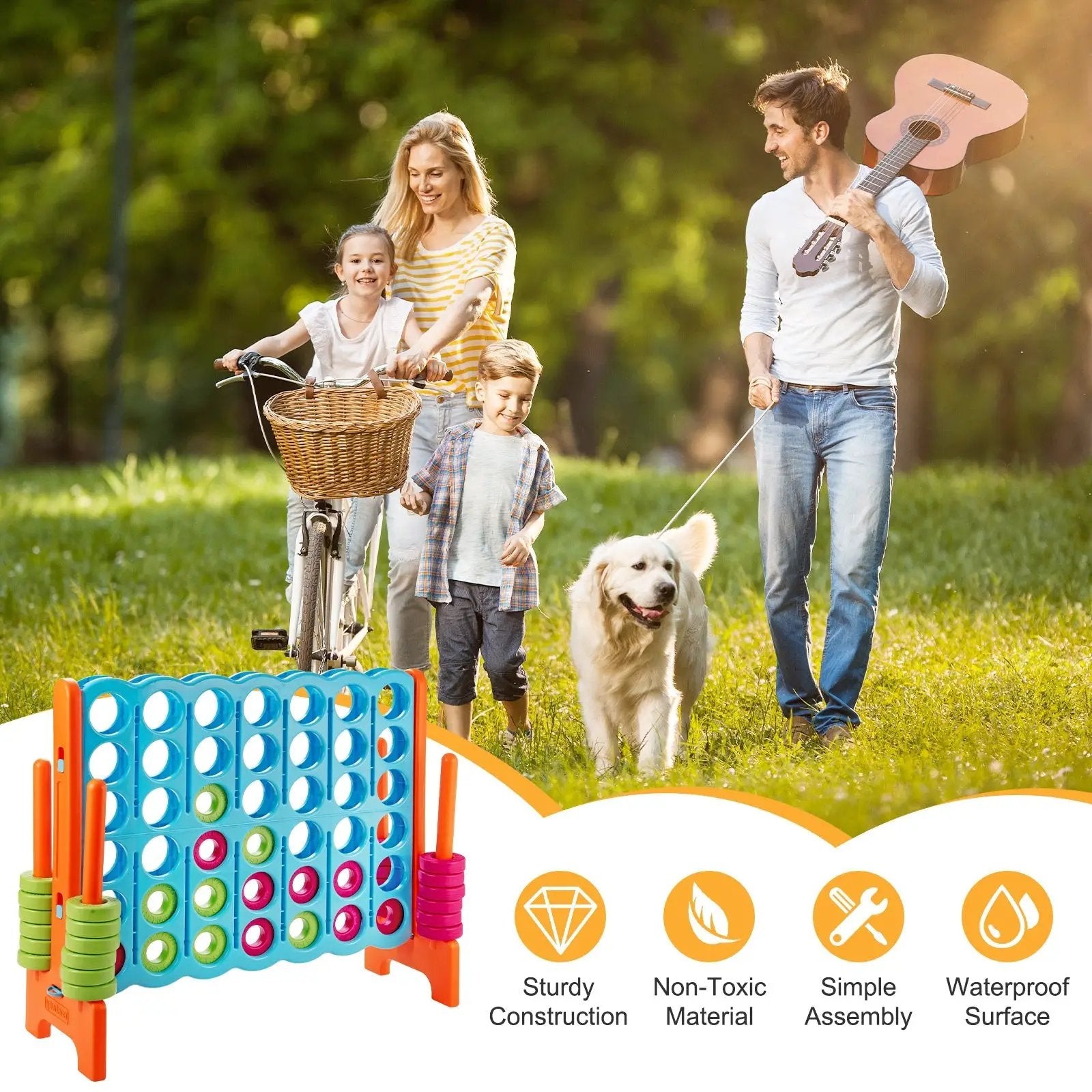 Jumbo 4 in a Row 4-to-Score Giant Game Set-White by DirectDeals