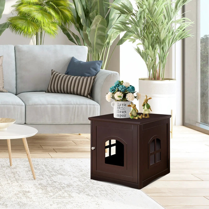 Side Table Nightstand Decorative Cat House by DirectDeals