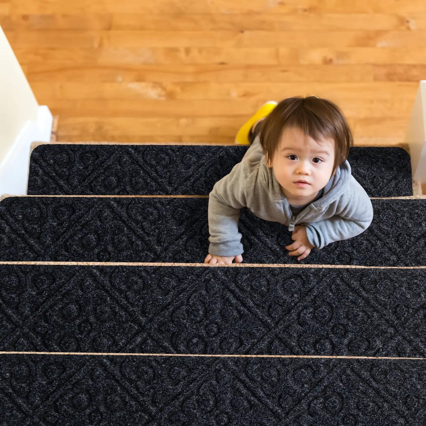 15Pcs Indoor Non-Slip Stair Carpet Mats for Wooden Steps by DirectDeals
