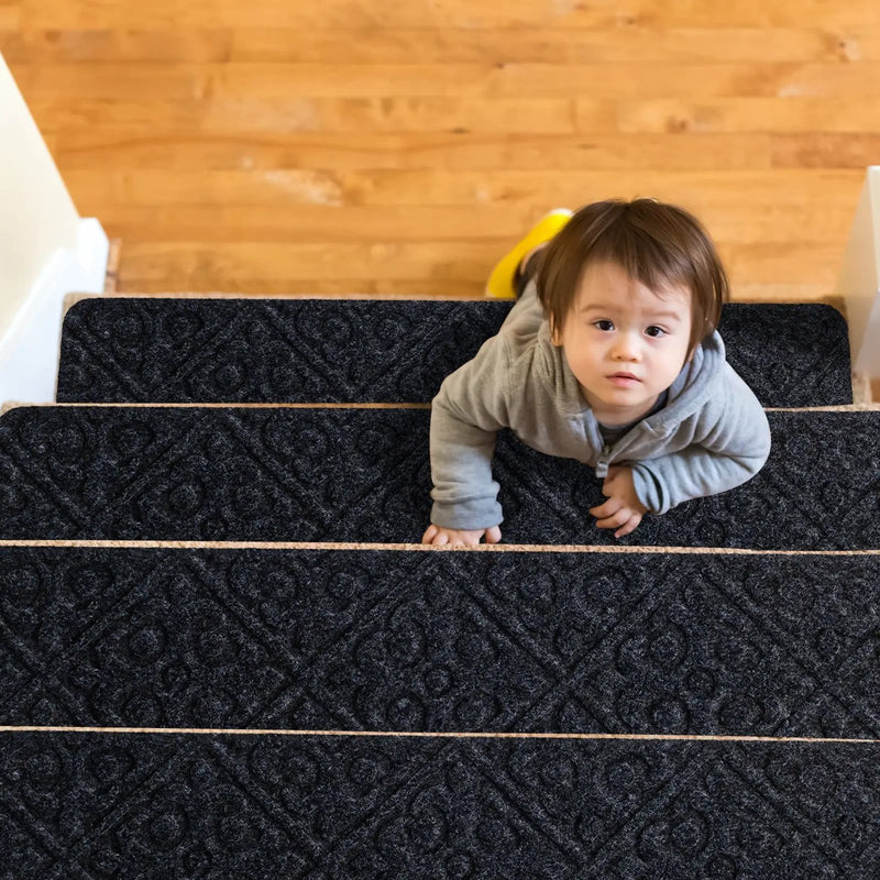 15Pcs Indoor Non-Slip Stair Carpet Mats for Wooden Steps by DirectDeals