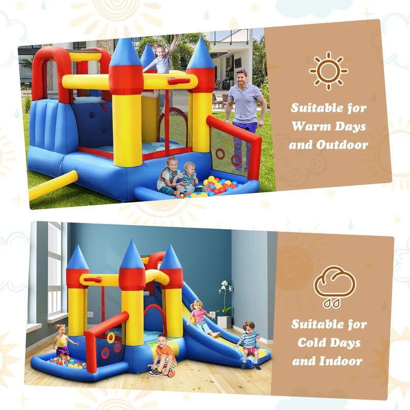 Inflatable Bounce House with Basketball Rim and 780W Blower by DirectDeals