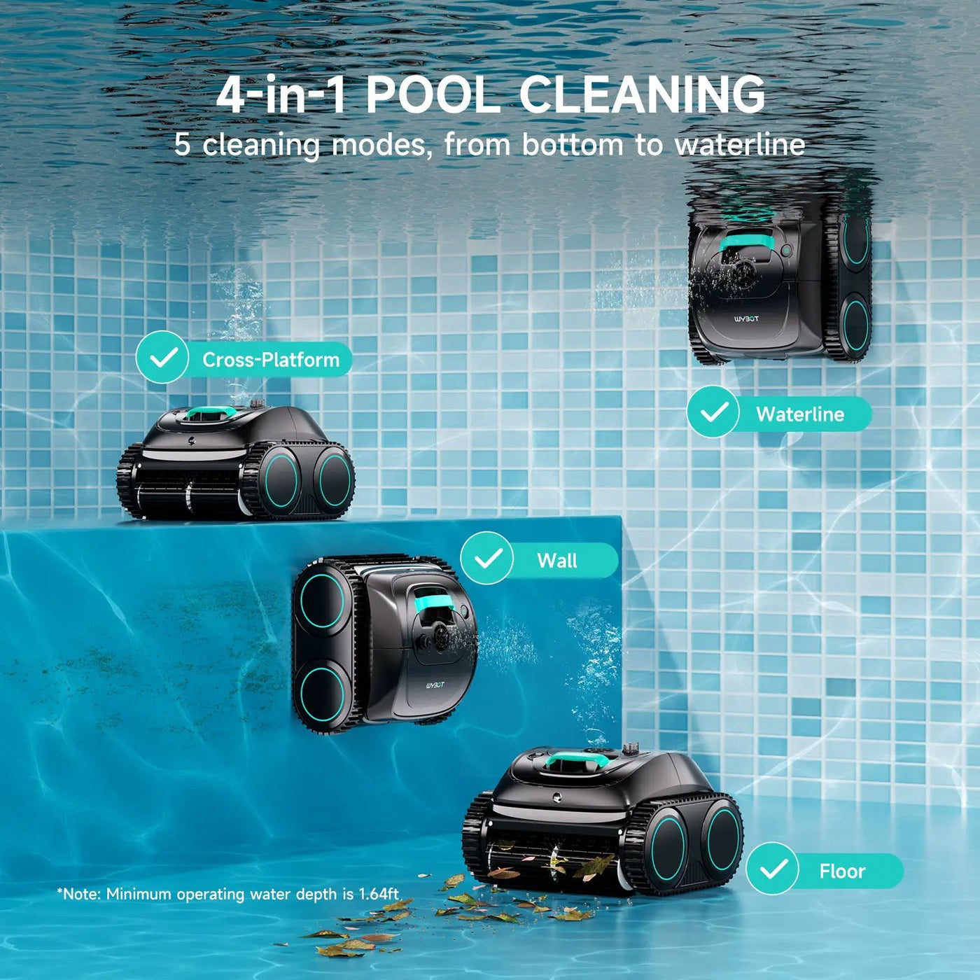 (2026 Upgrade) WYBOT C1 Cordless Robotic Pool Cleaner by WYBOT