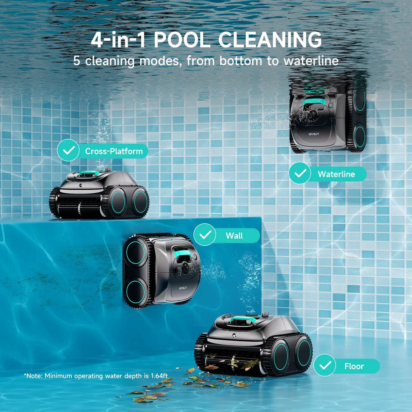 (2026 Upgrade) WYBOT C1 Cordless Robotic Pool Cleaner by WYBOT