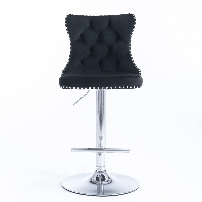 Swivel Barstools Adjusatble Seat Height From 25-33", Modern Upholstered Base Bar Stools With Backs Comfortable Tufted For Home Pub And Kitchen Island (Set of 2) by Unique Piece Furniture