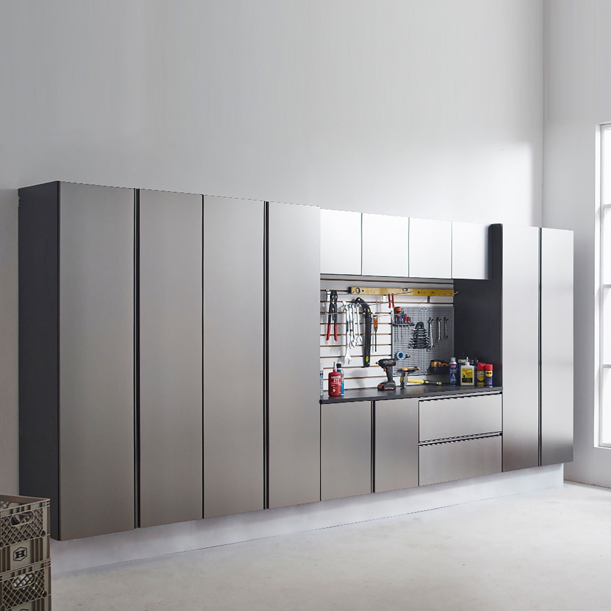 Nova Series - Wall Mounted Utility Storage Garage Cabinet - Dark Gray by HouseOfZazla