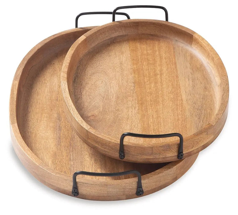 Jocelyne - Tray Set (Set of 2) - Brown / Black by Unique Piece Furniture