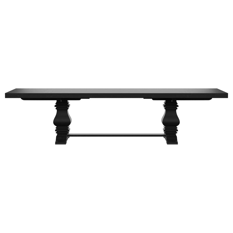 Florence 126-inch Extension Dining Table Distressed Black by Unique Piece Furniture