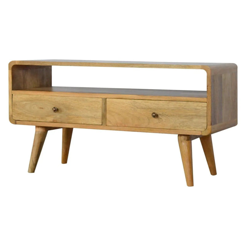 Solid Wood Curved Media Unit by Unique Piece Furniture