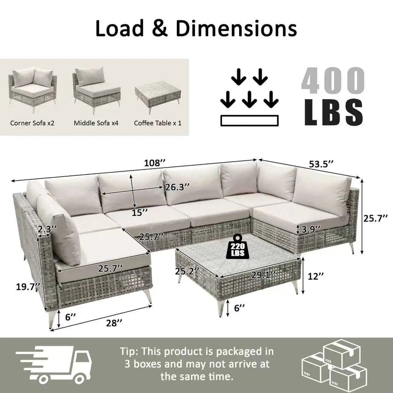 K&K 7-Piece Wicker Patio Furniture Set by HouseOfZazla