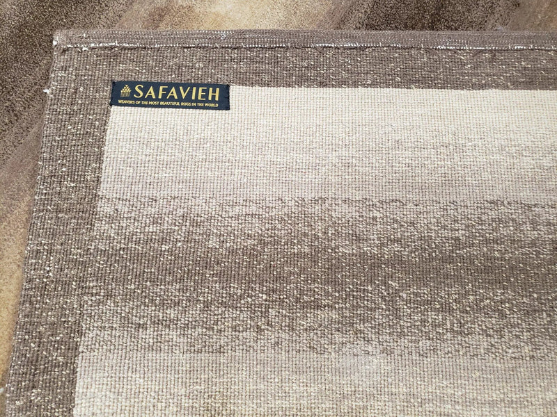 Vintage Safavieh Tibetan Indian Rug 6x9, Nepal Rug, Handmade, Striped Rug, Brown & Beige, 6x9 Oriental Carpet, Wool, Soft by Jewel Rugs