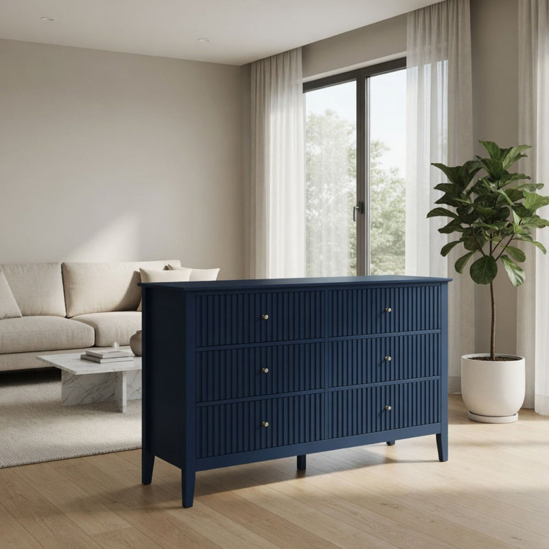 Modern 6 Drawer Fluted Dresser by HouseOfZazla