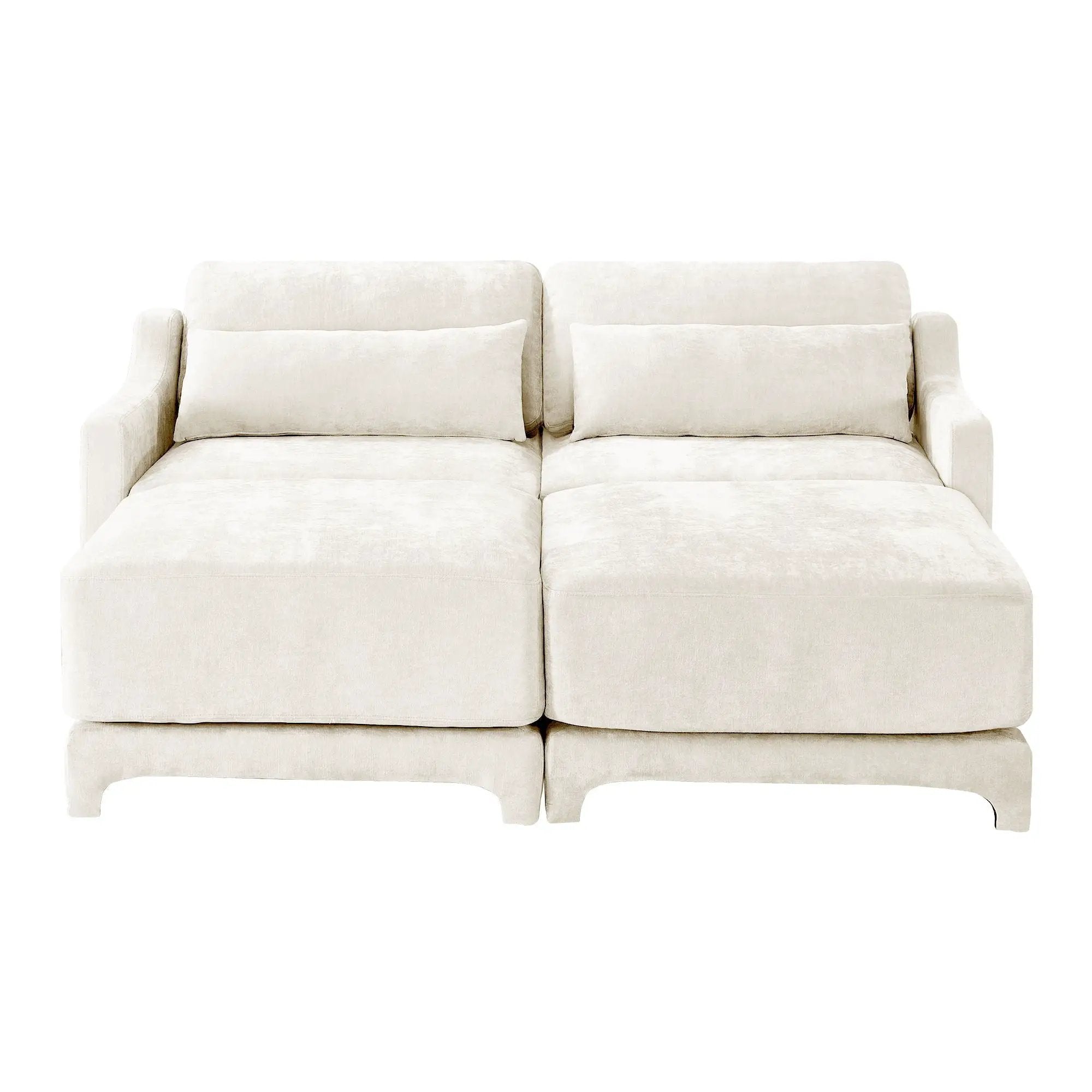 Stylish Sofa With Ottoman And Lumbar Pillows, Ergonomic Design by HouseOfZazla