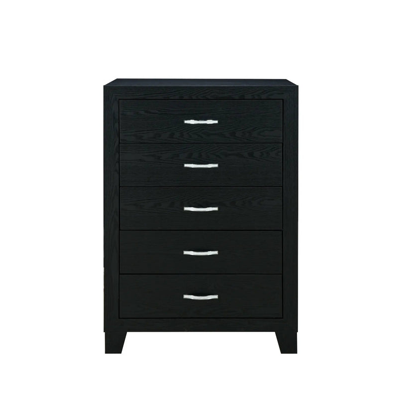 Carlos - 5 Pieces Queen Bedroom Set - Black by HouseOfZazla