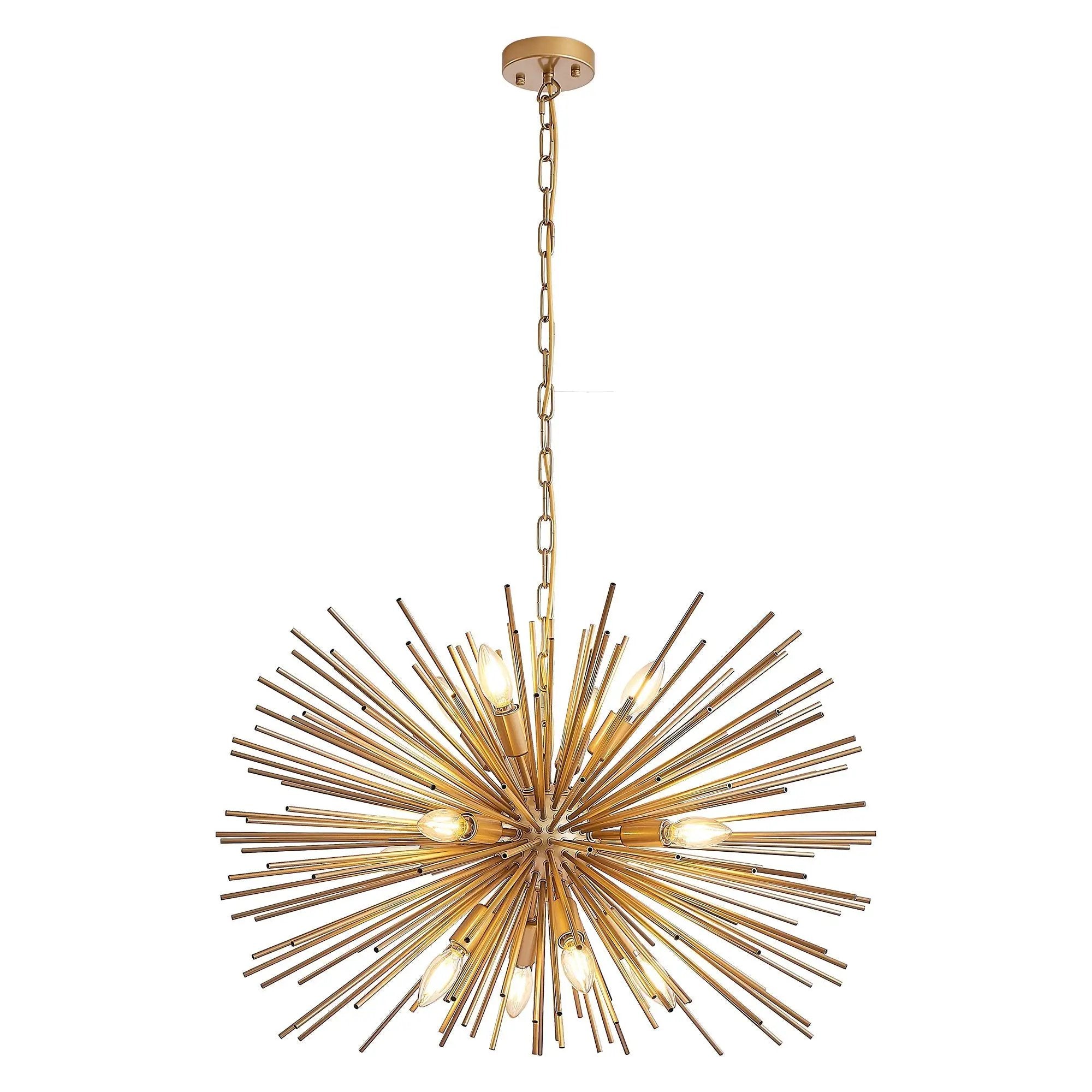 29" Mid-Century Modern 12-Light Starburst Chandelier by HouseOfZazla