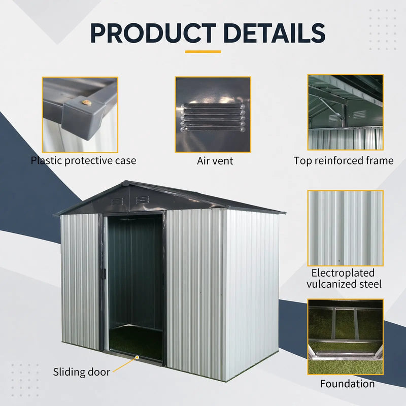 8ft x 4ft Outdoor Metal Storage Shed by HouseOfZazla