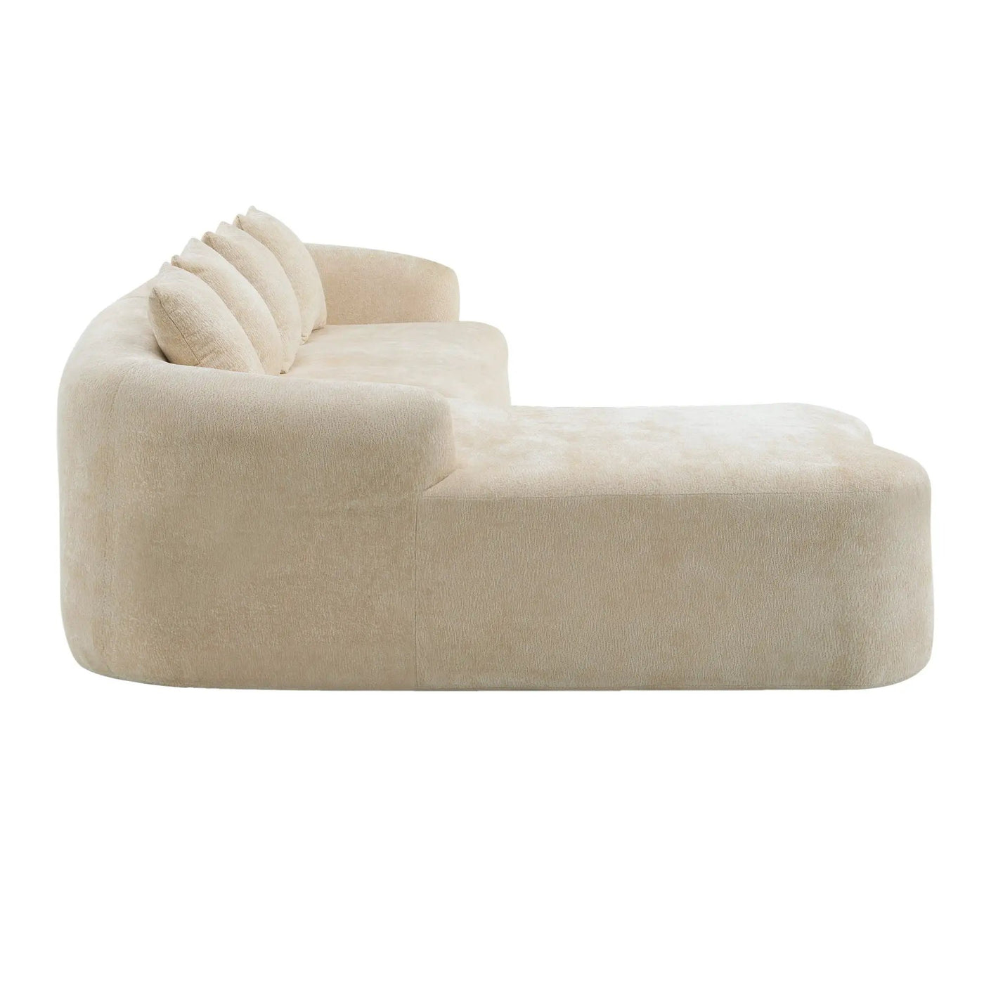 Modular L-Shape Sectional Sofa With Curved Chaise by HouseOfZazla