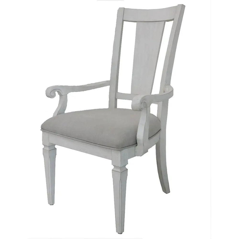 Katia - Arm Chair (Set of 2) - Light Gray Linen & Weathered White by Unique Piece Furniture