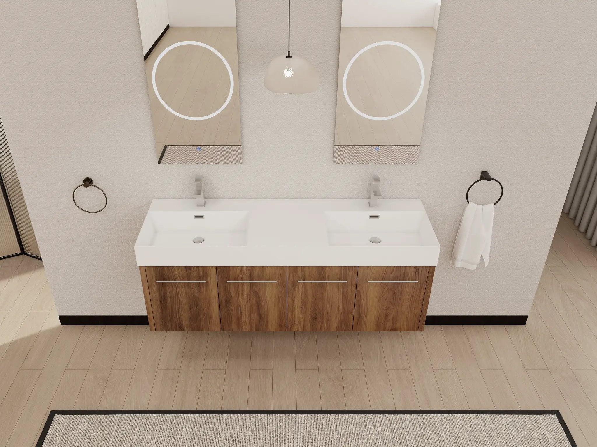 60 Inch Wall-Mounted Bathroom Vanity with Sink by HouseOfZazla