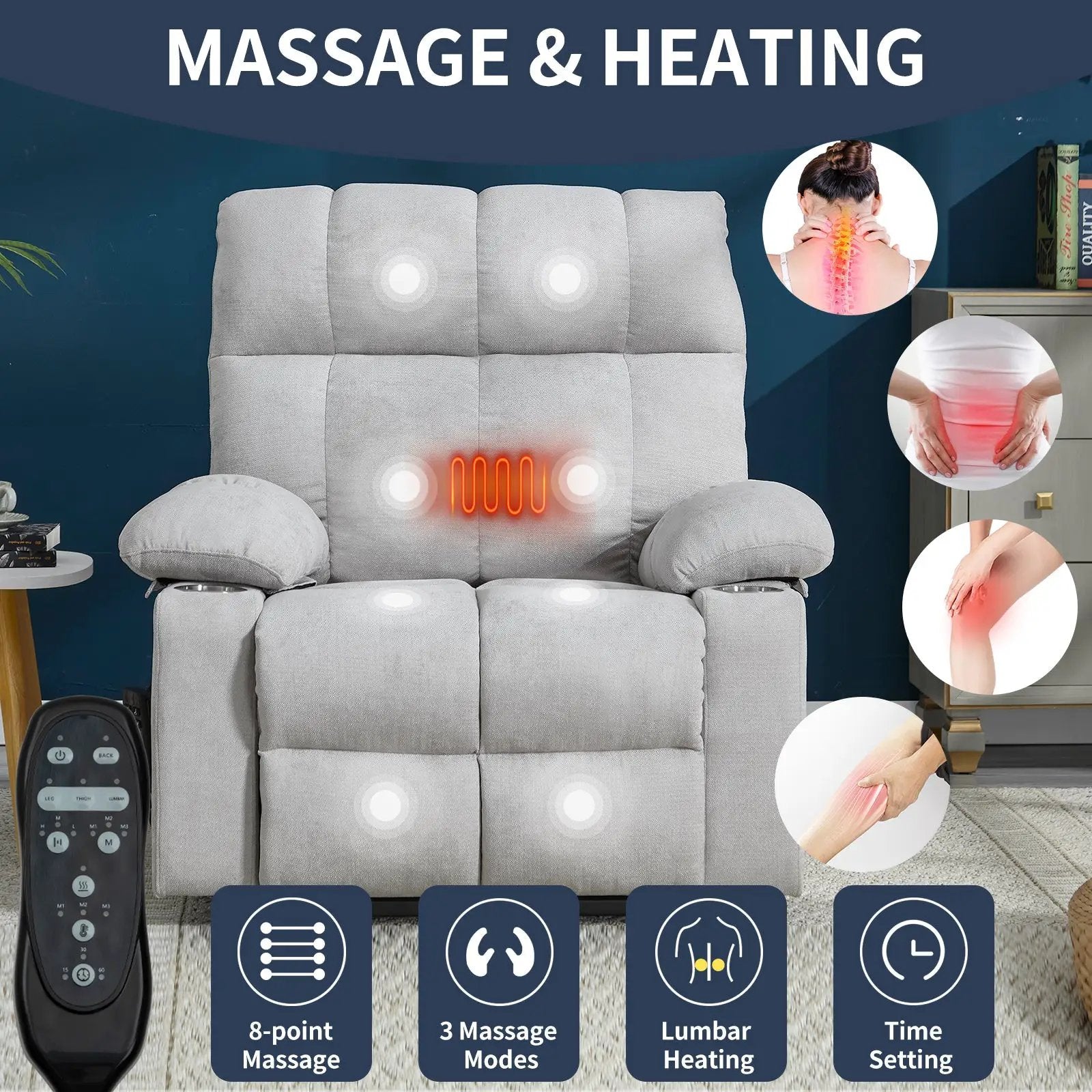 Beige Dual Motor Infinite Position Power Lift Recliner Chair by HouseOfZazla