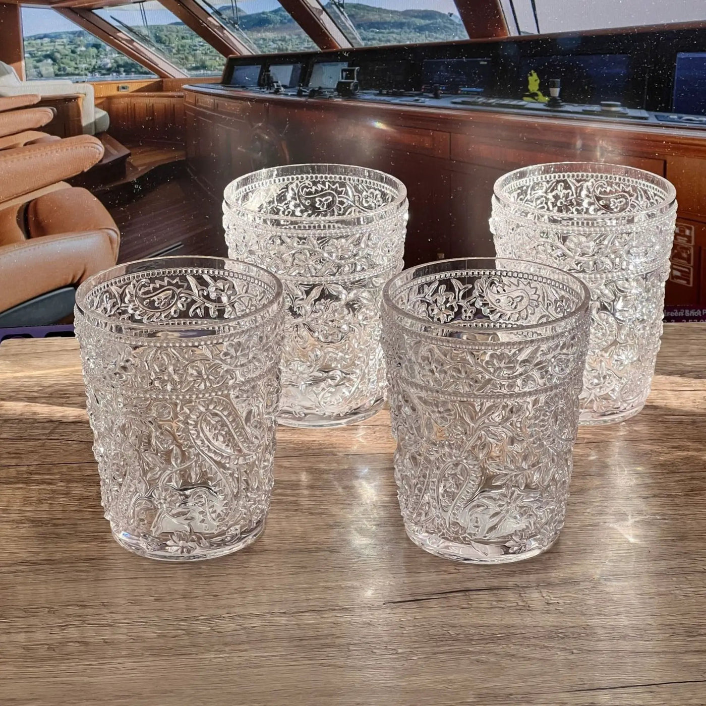 Paisley Acrylic Glasses Drinking (Set of 4) by HouseOfZazla