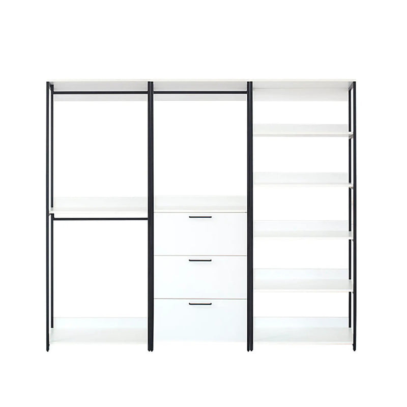 Fiona - Freestanding 3 Tower Closet System, 7 Shelf Walk-In - White by HouseOfZazla