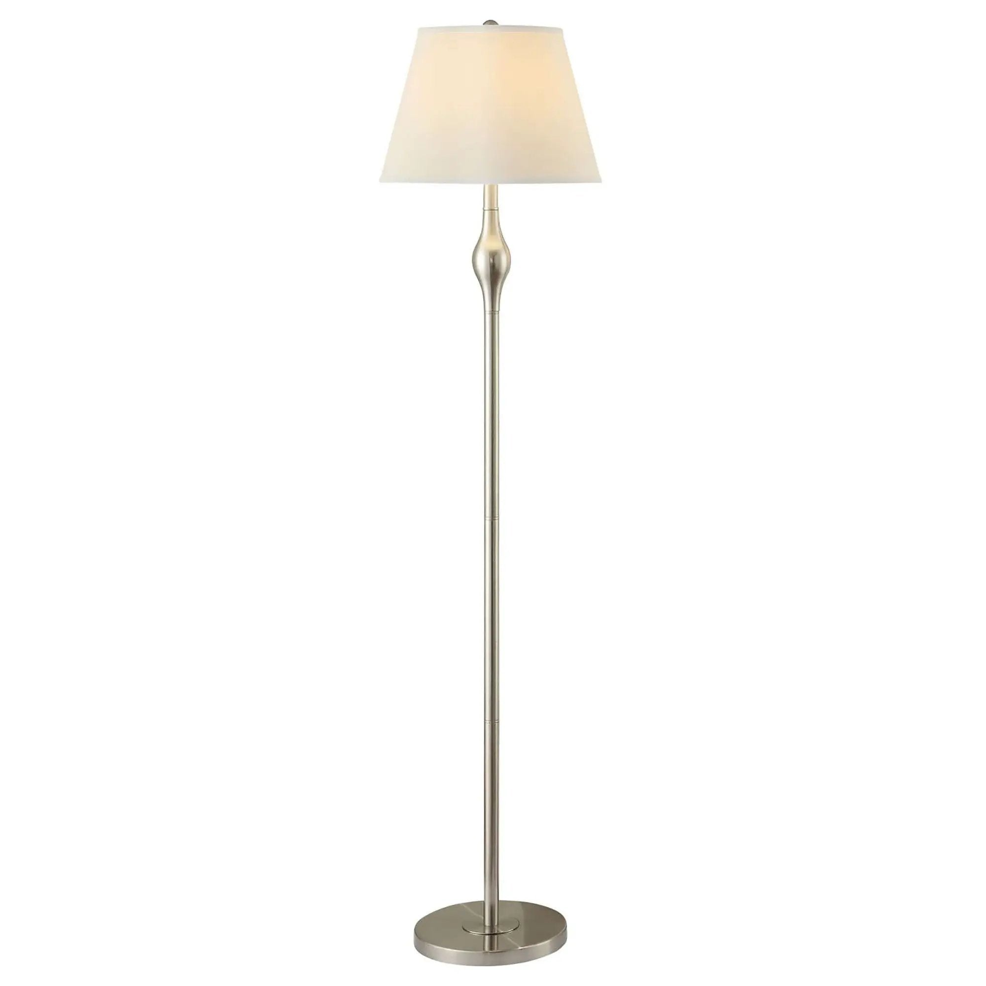 3 Piece Lamp Set, Floor Lamp And 2 Table Lamps - Silver by HouseOfZazla