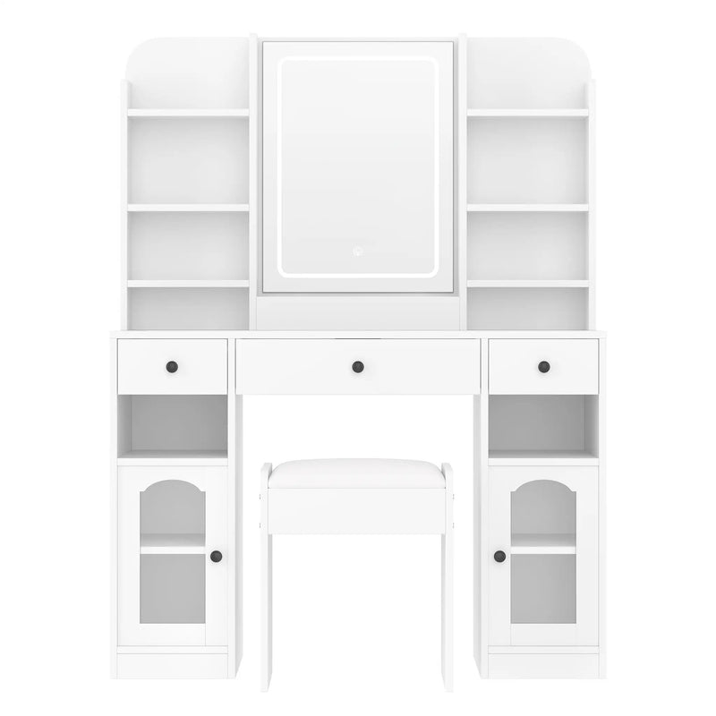 43.2" Vanity Desk with LED Mirror and Lights by HouseOfZazla