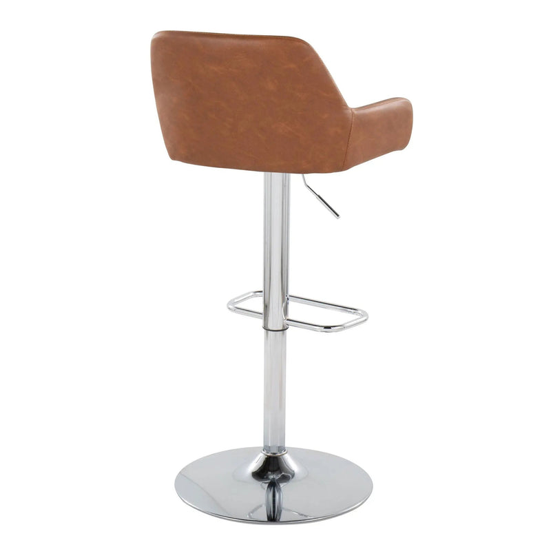 Daniella - Contemporary Adjustable Barstool With Swivel With Rounded Rectangle Footrest (Set of 2) by Unique Piece Furniture