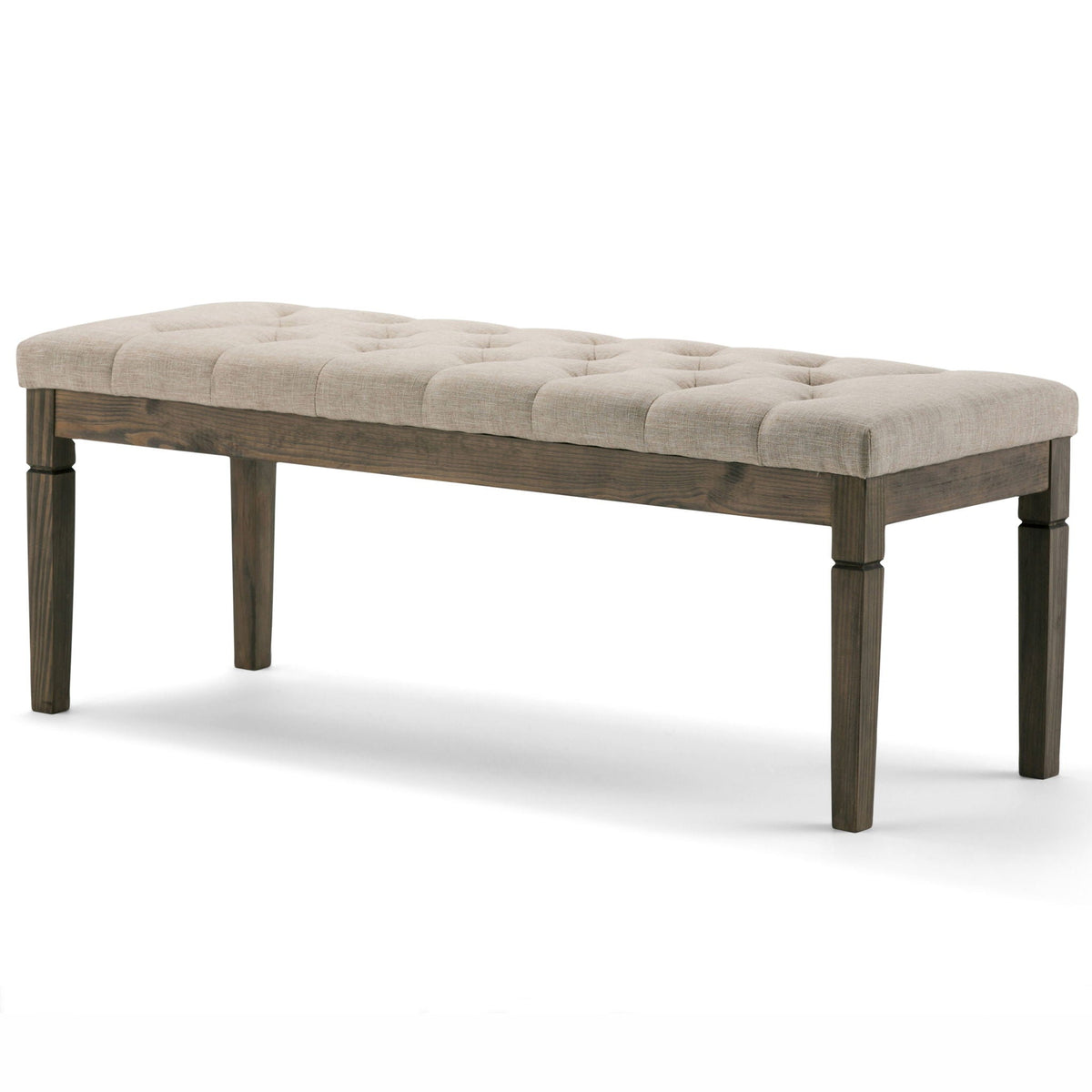 Upholstered Tufted Ottoman Bench with Solid Wood Base - Multiple Colors, photo 2 of 26